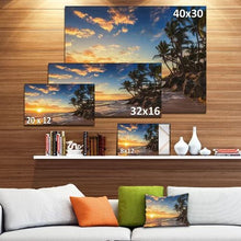 Load image into Gallery viewer, &#39;Paradise Tropical Island Beach with Palms&#39; Photograph On Canvas