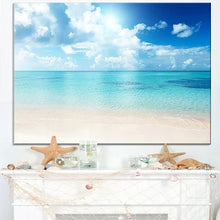 Load image into Gallery viewer, &#39;Sand of Beach in Blue Caribbean Sea&#39; Photograph on Canvas
