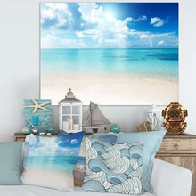 Load image into Gallery viewer, &#39;Sand of Beach in Blue Caribbean Sea&#39; Photograph on Canvas