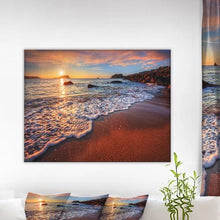 Load image into Gallery viewer, &#39;Stunning Ocean Beach at Sunset&#39; Photograph On Canvas