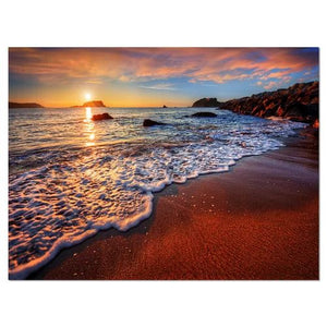 'Stunning Ocean Beach at Sunset' Photograph On Canvas