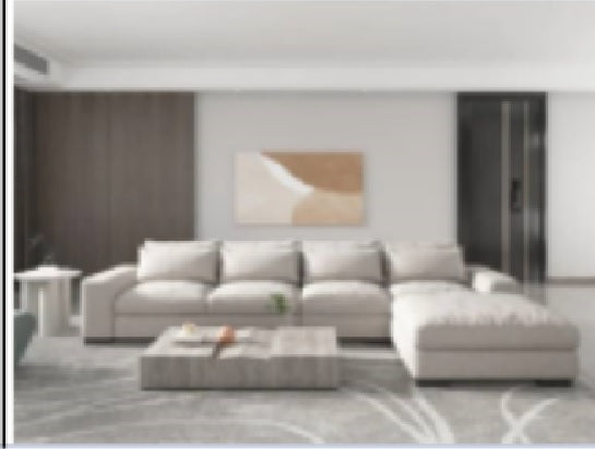 Homely large comfortable modular sofa with ottoman BEIGE (Showroom floor model)