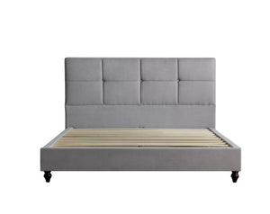 QUEEN Willow Premium platform upholstered bed in Charcoal / Light Gray / Beige