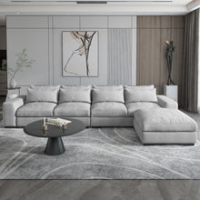 Load image into Gallery viewer, Homely large comfortable modular sofa with ottoman (LIGHT GRAY)