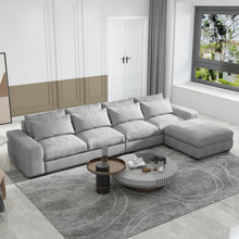 Load image into Gallery viewer, Homely large comfortable modular sofa with ottoman (LIGHT GRAY)