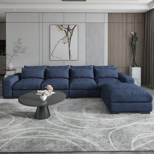 Homely large comfortable modular sofa with ottoman (CUSTOM)