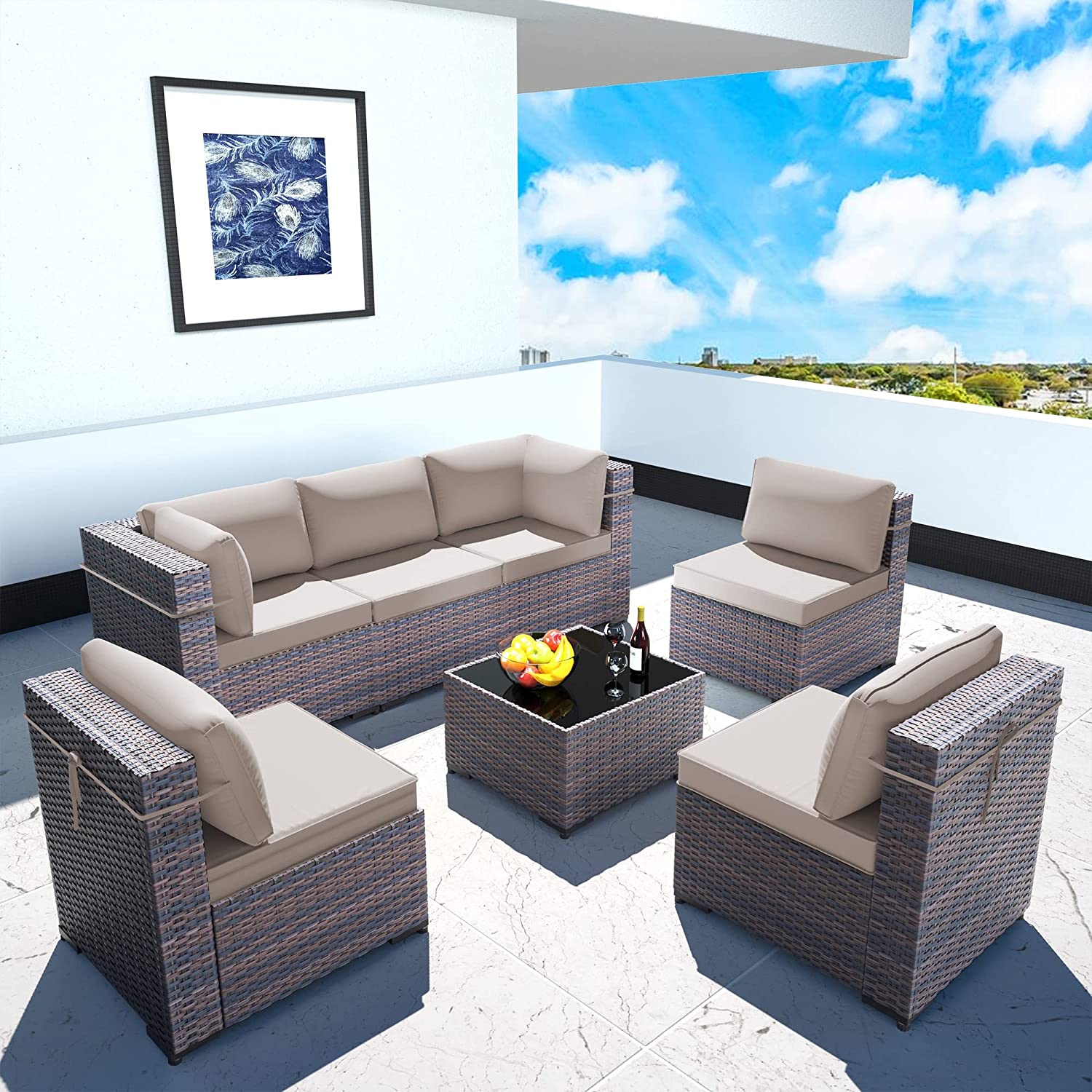 7 piece outdoor online patio furniture